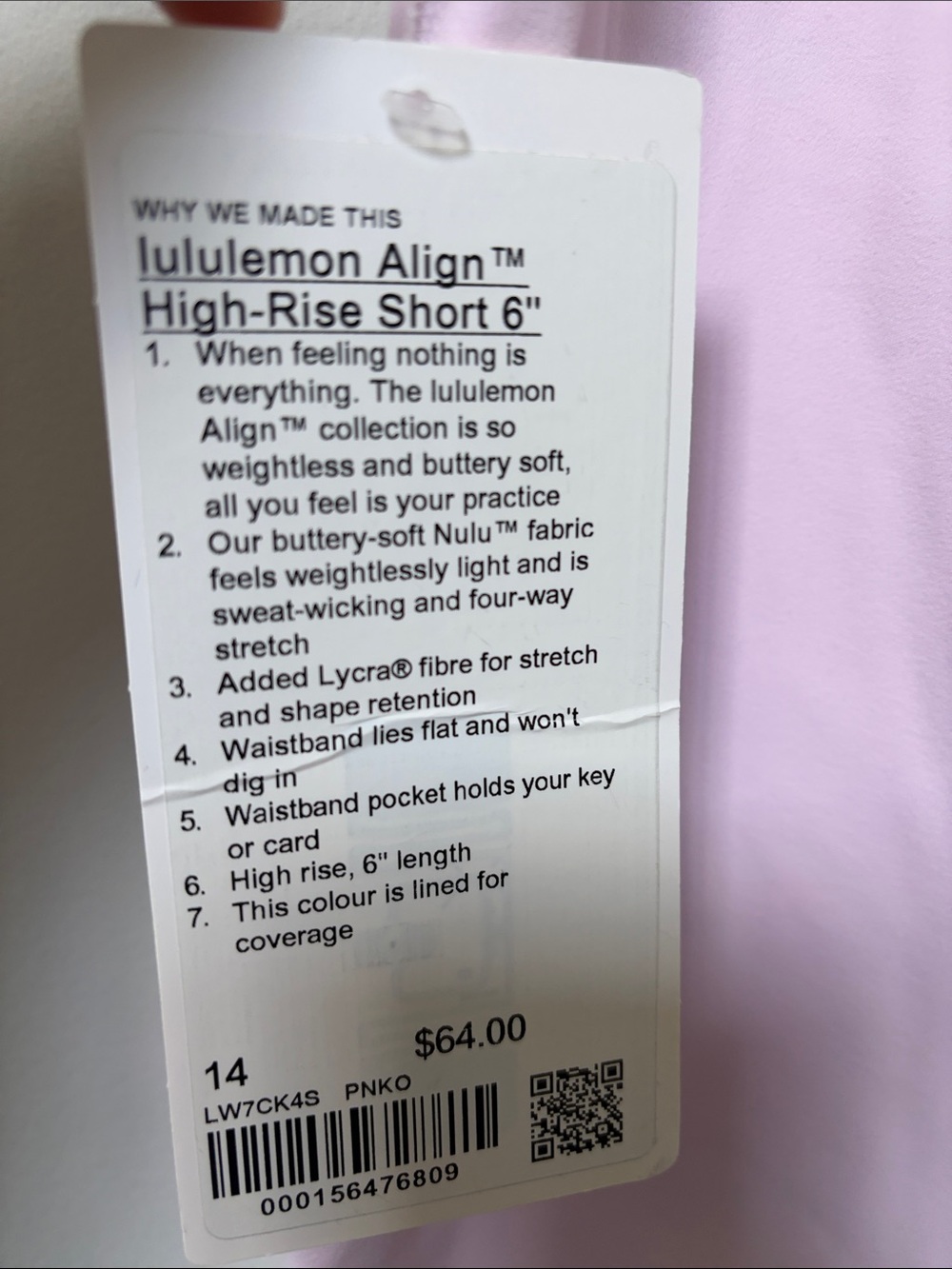 Lululemon Set Align High-Rise Short 6" and All Yours Organic Cotton Tank PINKO - Picture 2 of 5